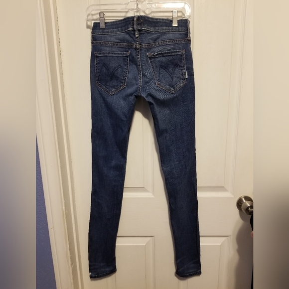 Mother The Looker Jeans Moontide 24 Blue Denim Medium Wash Mid Rise - Picture 3 of 15